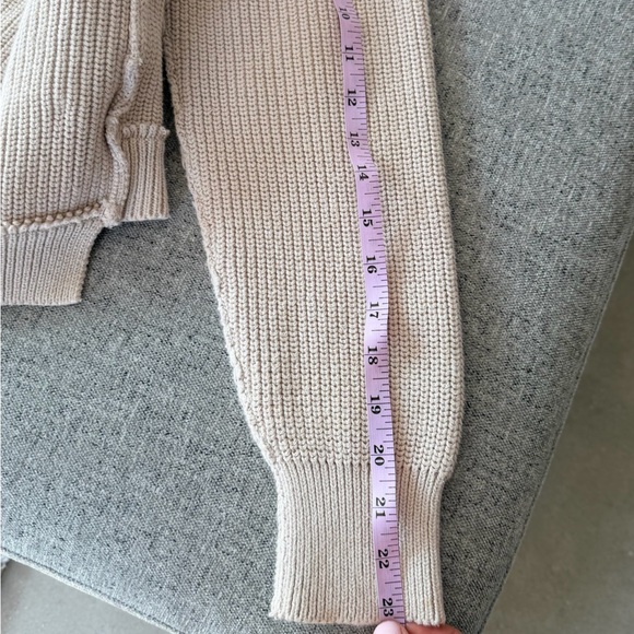 Free People We The Free Worn Thru Surplus knit cardigan size M,Cream color - Picture 6 of 8